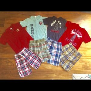 4 Gymboree Sets tshirts, polos and shorts